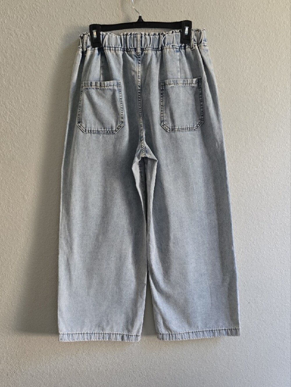 Bohemela Vacation Casual Washed Drawstring Wide Leg Jeans - Picture 4 of 7